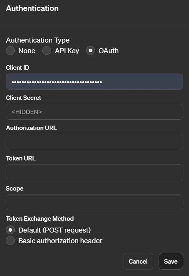 ConfigureAuthenticationCustomChatGPT Configure authentication for a custom ChatGPT